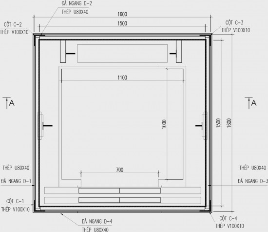 Thiết kế thang máy gia đình khung sắt