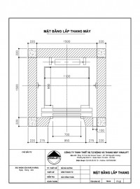 Mặt cắt ngang phòng máy thang máy gia đình 350 kg Mặt cắt ngang phòng máy thang máy gia đình 350 kg