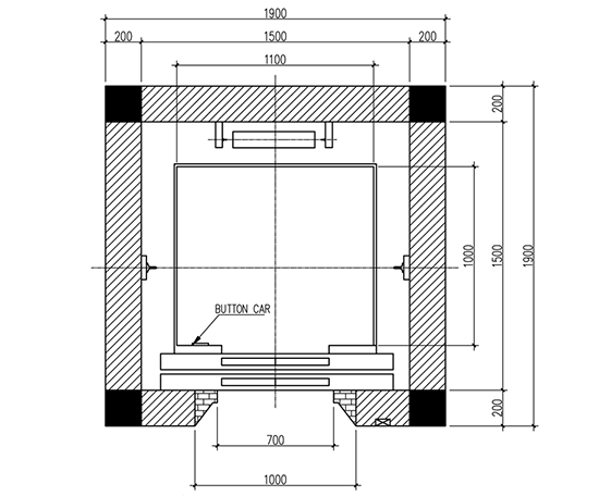 bản vẽ kích thước hố thang 350kg