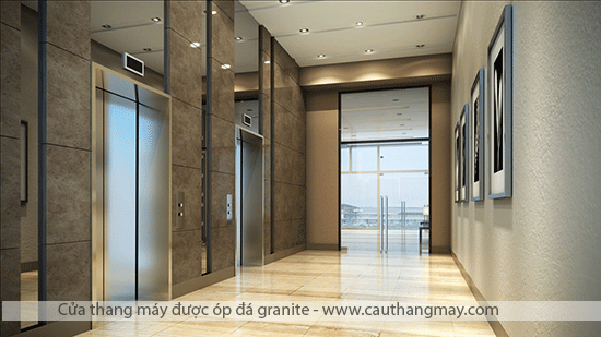 ốp đá granite cửa thang máy